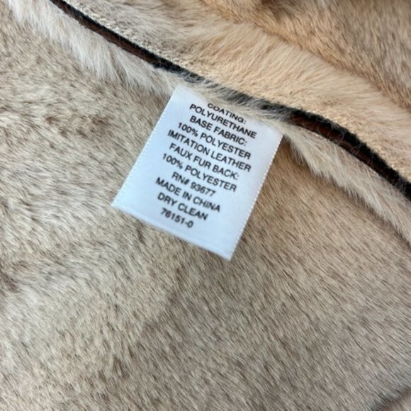a.n.a. Brown Imitation Leather Coat with Faux Fur Size Large NWT - Picture 12 of 14
